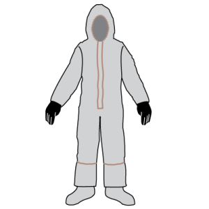 Frontline300 Coverall with Kevlar gloves